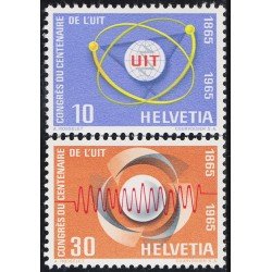 Suiza Switzerland 756/57 1965 Unión Internacional de Telecomunicaciones MNH Suiza Switzerland 756/57 1965 Unión Internacional de Telecomunicaciones MNH