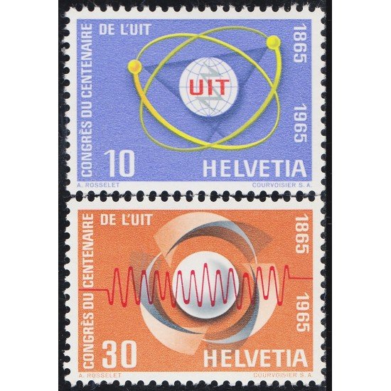 Suiza Switzerland 756/57 1965 Unión Internacional de Telecomunicaciones MNH Suiza Switzerland 756/57 1965 Unión Internacional de Telecomunicaciones MNH