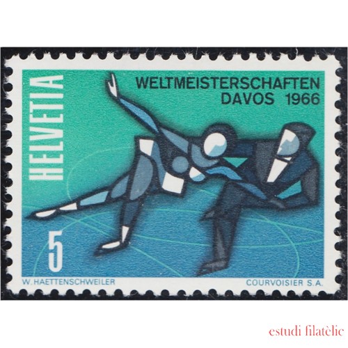 Suiza Switzerland 755 1965 Campeonato del mundo de patinaje artístico MNH