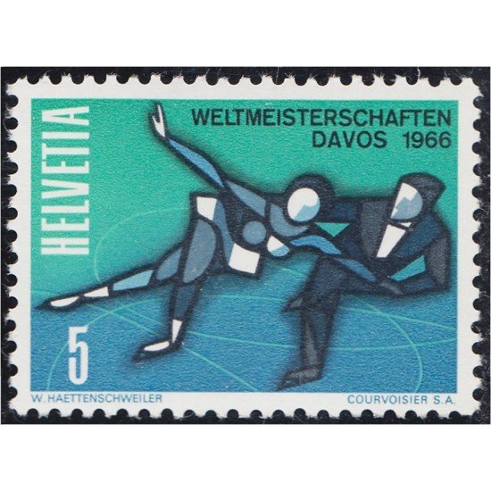 Suiza Switzerland 755 1965 Campeonato del mundo de patinaje artístico MNH Suiza Switzerland 755 1965 Campeonato del mundo de patinaje artístico MNH