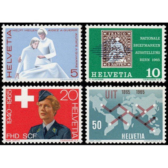 Suiza Switzerland 743/46 1965 Cruz Roja Telecomunicaciones MNH Suiza Switzerland 743/46 1965 Cruz Roja Telecomunicaciones MNH