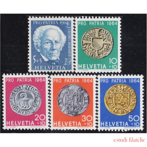 Suiza Switzerland 730/34 1964 Johann Gerog Monedas antiguas MNH