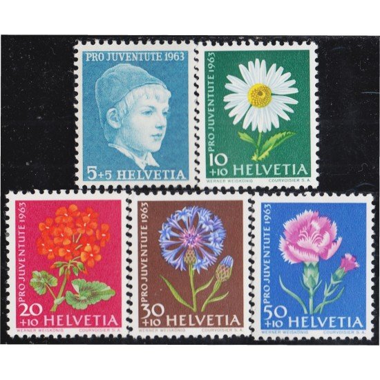 Suiza Switzerland 721/25 1963 Albert Anker Flores flowers MNH Suiza Switzerland 721/25 1963 Albert Anker Flores flowers MNH