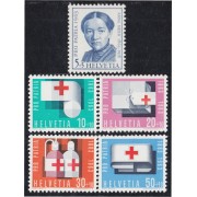 Suiza Switzerland 711/15 1963 Anna Heer Cruz Roja MNH