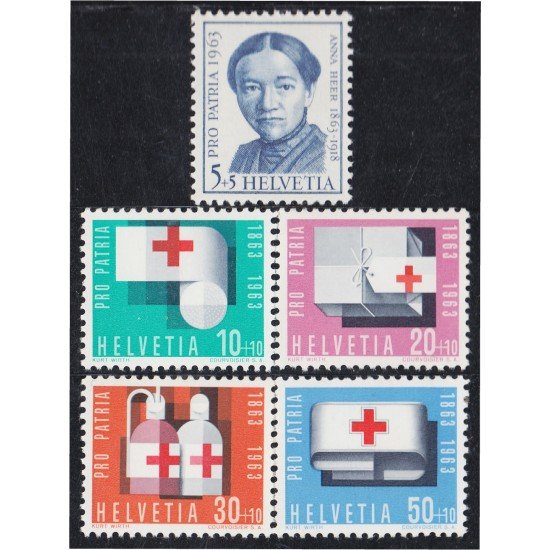 Suiza Switzerland 711/15 1963 Pro patria Anna Heer Cruz Roja MNH Suiza Switzerland 711/15 1963 Pro patria Anna Heer Cruz Roja MNH