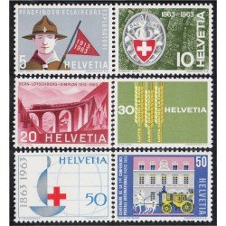 Suiza Switzerland 705/10 1963 Sellos de propaganda Scouts Cruz Roja MNH Suiza Switzerland 705/10 1963 Sellos de propaganda Scouts Cruz Roja MNH