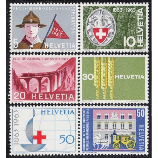 Suiza Switzerland 705/10 1963 Sellos de propaganda Scouts Cruz Roja MNH Suiza Switzerland 705/10 1963 Sellos de propaganda Scouts Cruz Roja MNH
