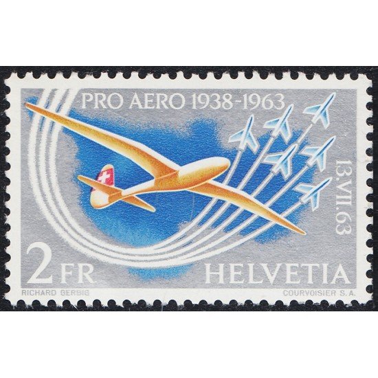Suiza Switzerland A-45 1963 Travesía aérea en los Alpes por Oscar Bider MNH Suiza Switzerland A-45 1963 Travesía aérea en los Alpes por Oscar Bider MNH