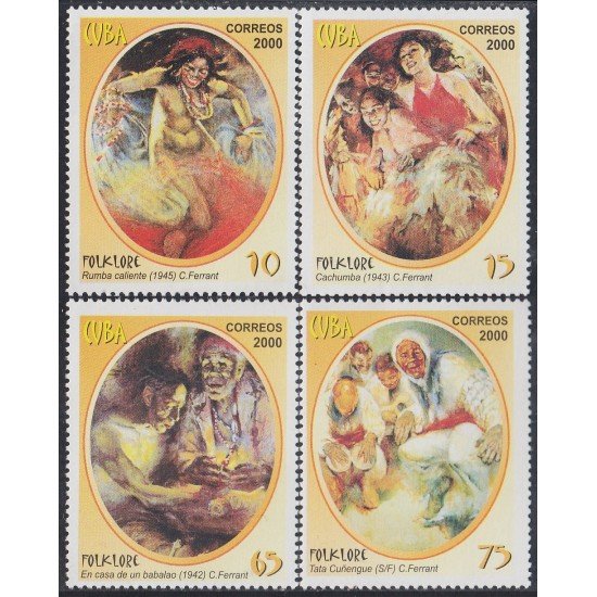 Cuba 3848/51 2000 Folklore Pinturas de Concepción Maria de la Asunción Ferrant Gomez MNH Cuba 3848/51 2000 Folklore Pinturas de Concepción Maria de la Asunción Ferrant Gomez MNH