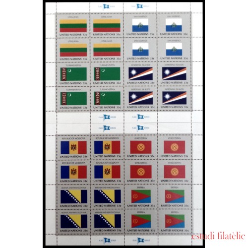 Naciones Unidas New York 783/90 1999 Banderas y Estados Miembros de la Organización de Naciones Unidas MNH 