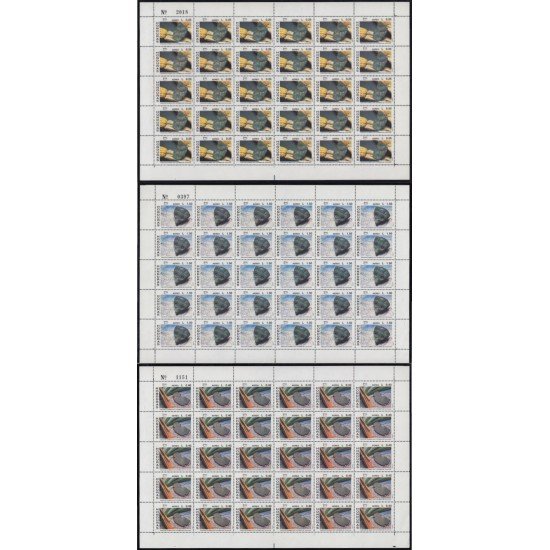 Upaep Honduras 766/68 1989 Hojas completas Jade MNH Upaep Honduras 766/68 1989 Hojas completas Jade MNH