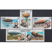 Cuba 3868/72 2000 Exposición Filatelica Mundial en Viena. Zeppelins MNH