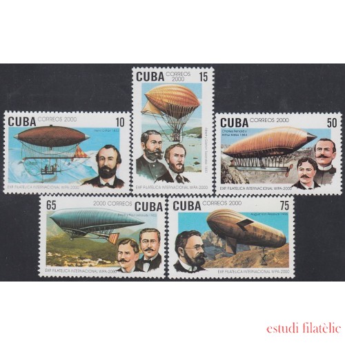 Cuba 3868/72 2000 Exposición Filatelica Mundial en Viena. Zeppelins MNH