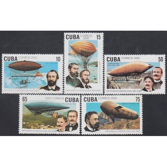 Cuba 3868/72 2000 Exposición Filatelica Mundial en Viena. Zeppelins MNH