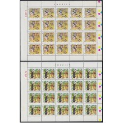 Upaep El Salvador 1121/22 1991 Hojas completas Acaxual Misa en Cuzcatlan MNH