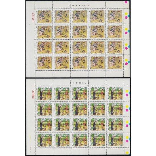 Upaep El Salvador 1121/22 1991 Hojas completas Acaxual Misa en Cuzcatlan MNH Upaep El Salvador 1121/22 1991 Hojas completas Acaxual Misa en Cuzcatlan MNH