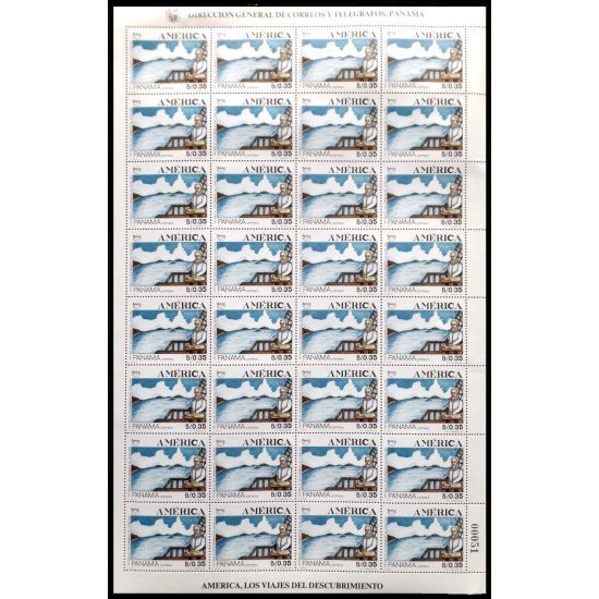 Upaep Panamá 1077 1991 Hojas completas Rodrigo de Bastidas MNH Upaep Panamá 1077 1991 Hojas completas Rodrigo de Bastidas MNH