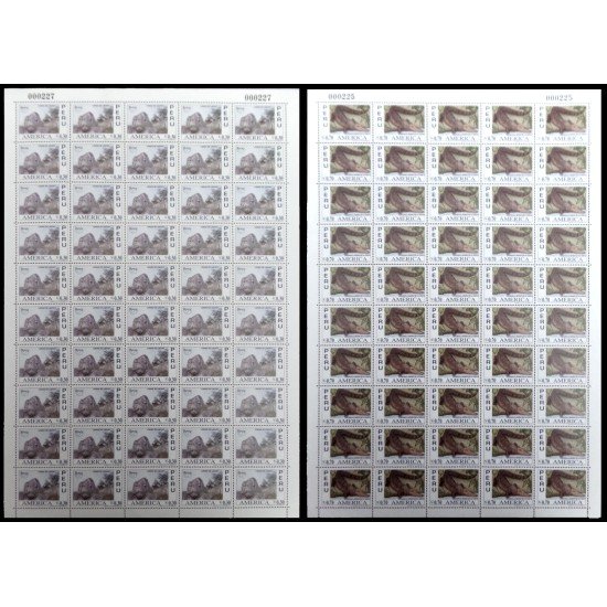 Upaep Perú 1076/77 Hojas completas Reseva Lachay Crocodylus fauna MNH Upaep Perú 1076/77 Hojas completas Reseva Lachay Crocodylus fauna MNH