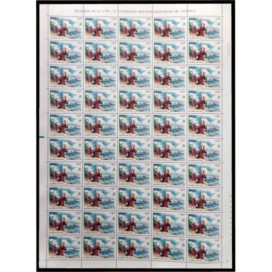 Upaep Perú 1052 1992 Hojas Completas Cristóbal Colón Columbus MNH Upaep Perú 1052 1992 Hojas Completas Cristóbal Colón Columbus MNH