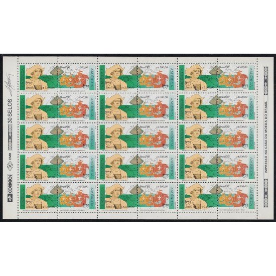 Upaep Brasil 2062/63 1992 Hojas Completas Colón Columbus Carabelas mapa de Europa MNH Upaep Brasil 2062/63 1992 Hojas Completas Colón Columbus Carabelas mapa de Europa MNH