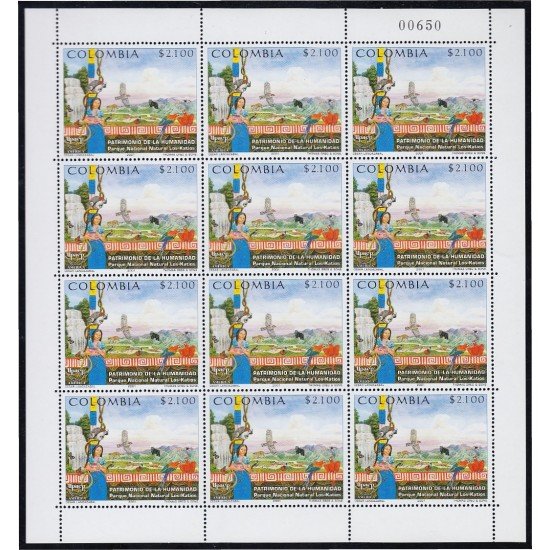 Upaep Colombia 1149 2001 Hojas Completas Parque Nacional Natural los Katios MNH Upaep Colombia 1149 2001 Hojas Completas Parque Nacional Natural los Katios MNH
