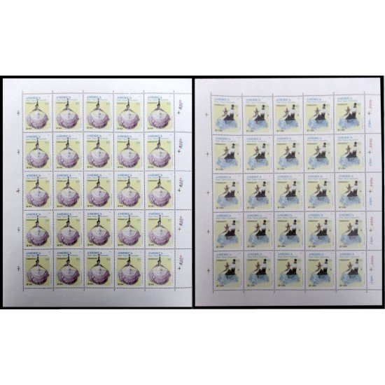 Upaep Paraguay 2710/11 1996 Hojas Completas Trajes típicos MNH Upaep Paraguay 2710/11 1996 Hojas Completas Trajes típicos MNH