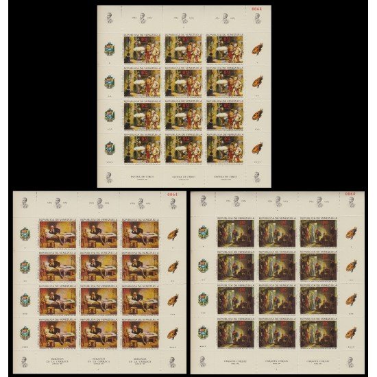 Venezuela A- 885/87 1966 Minihojita Centenario natalicio de Arturo Michelena MNH Venezuela A- 885/87 1966 Minihojita Centenario natalicio de Arturo Michelena MNH