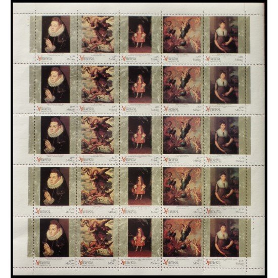 México 1703/07 1996 Minihojita Pinturas de la Pinacoteca Virreinal MNH México 1703/07 1996 Minihojita Pinturas de la Pinacoteca Virreinal MNH