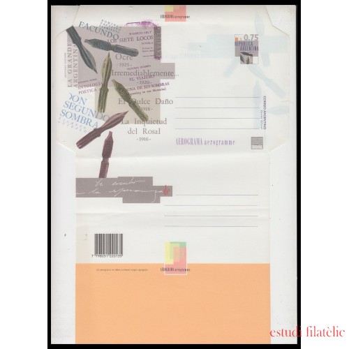 Argentina Aerogramas Escritores argentinos con sello impreso