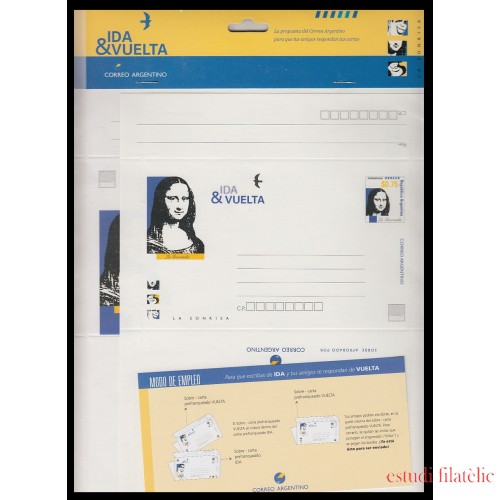 Argentina Aerogramas La Gioconda con sello impreso 