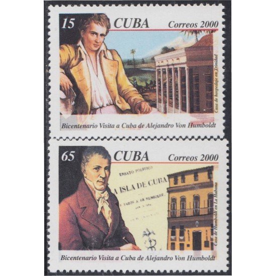 Cuba 3905/06 2000 200 Años de la visita de Alexandre Von Humboldt MNH Cuba 3905/06 2000 200 Años de la visita de Alexandre Von Humboldt MNH