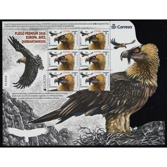 España Pliego Premium 75 2019 Aves Quebrantahuesos Europa Tarifa B MNH España Pliego Premium 75 2019 Aves Quebrantahuesos Europa Tarifa B MNH