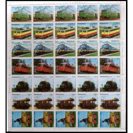 Paraguay 1807/13 1979 Minihojita Centenario del ferrocarril MNH Paraguay 1807/13 1979 Minihojita Centenario del ferrocarril MNH
