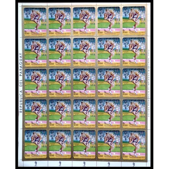 Paraguay 1062 1970 Minihojita Preludio a los Juegos Olímpicos de Munich MNH Paraguay 1062 1970 Minihojita Preludio a los Juegos Olímpicos de Munich MNH