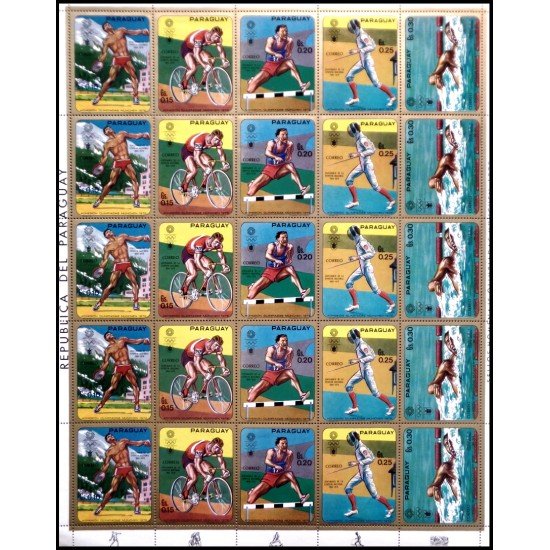 Paraguay 1057/61 1970 Preludio a los Juegos Olímpicos de Munich MNH Paraguay 1057/61 1970 Preludio a los Juegos Olímpicos de Munich MNH