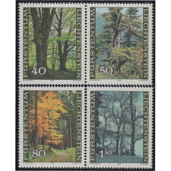 Liechtenstein 698/01 1980 El bosque durante las cuatro estaciones MNH
