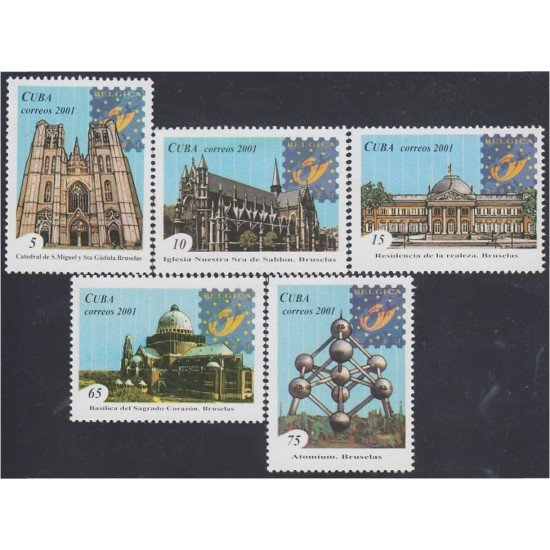 Cuba 3932/36 2001 Exposición Filatelica en Bruselas MNH Cuba 3932/36 2001 Exposición Filatelica en Bruselas MNH