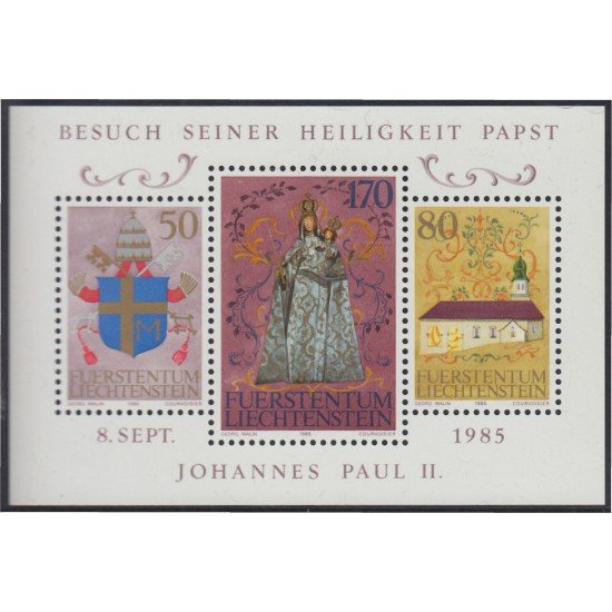 Liechtenstein 819/21 1985 Visita de Su Santidad Juan Pablo II MNH Liechtenstein 819/21 1985 Visita de Su Santidad Juan Pablo II MNH