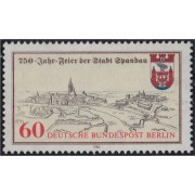 Alemania Berlín 620 1982 750º aniversario de la ciudad de Spandau Escudo de armas y grabado antiguo MNH 