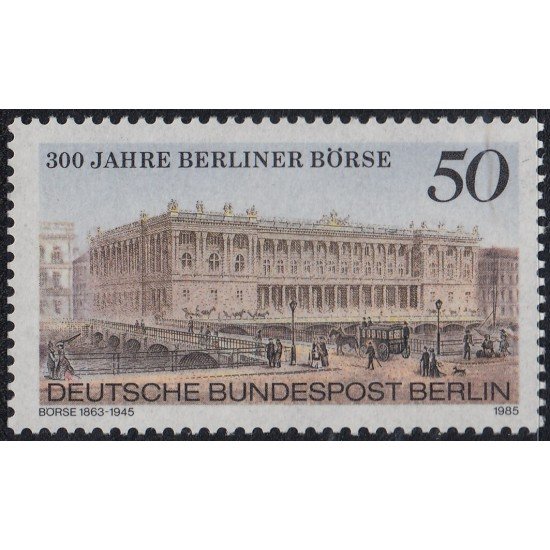 Alemania Berlín 701 1985 300º aniversario de la Bolsa de Berlín Vista del edificio construido en 1863 MNH Alemania Berlín 701 1985 300º aniversario de la Bolsa de Berlín Vista del edificio construido en 1863 MNH
