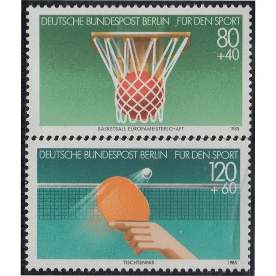 Alemania Berlín 691/92 1985 Disciplinas deportivas Basket-bally Tennis de mesa MNH Alemania Berlín 691/92 1985 Disciplinas deportivas Basket-bally Tennis de mesa MNH