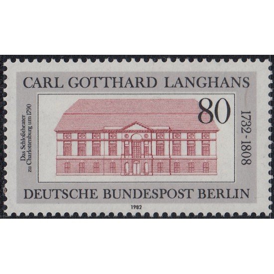 Alemania Berlín 645 1982 Tatro del castillo de Charlottenburg MNH Alemania Berlín 645 1982 Tatro del castillo de Charlottenburg MNH