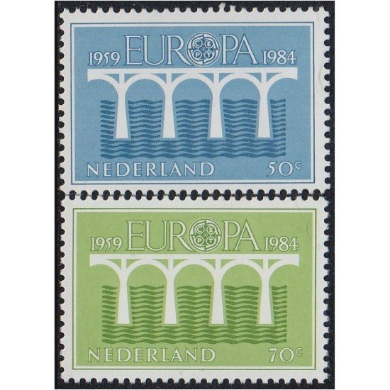 Holanda 1221/22 1984 Puente de la cooperación europea MNH Holanda 1221/22 1984 Puente de la cooperación europea MNH
