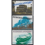 Holanda 1135/37 1980 Medios de Transporte Camión Tren Barco MNH