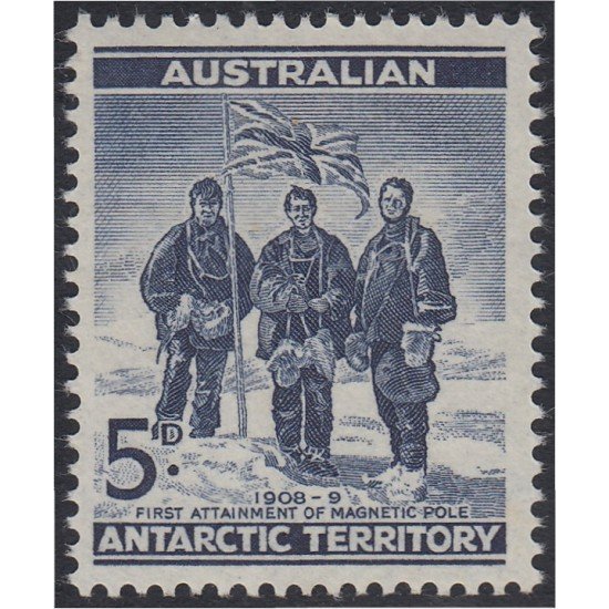 Australia Territorio Antártico 6 1961 Primer logro del polo magnético MNH Australia Territorio Antártico 6 1961 Primer logro del polo magnético MNH