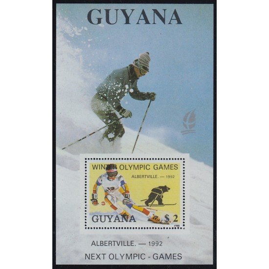Guyana HB 77 1991 Preludio juegos olímpicos de Arbertville 92 MNH Guyana HB 77 1991 Preludio juegos olímpicos de Arbertville 92 MNH
