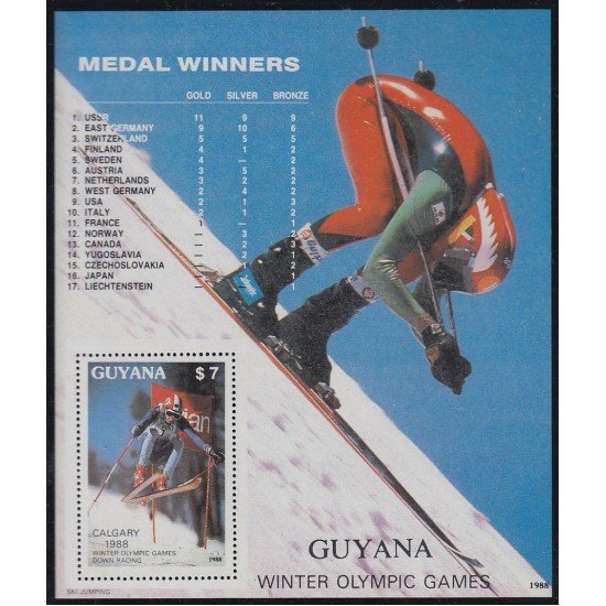 Guyana HB 19 1988 Ganadores de los Juegos Olímpicos de Calgary MNH Guyana HB 19 1988 Ganadores de los Juegos Olímpicos de Calgary MNH