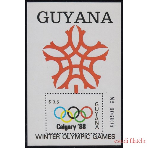 Guyana HB 18 1988 Juegos Olímpicos de Calgary MNH
