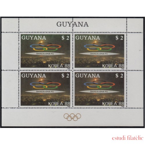 Guyana 2050FB 1988 Minihojita Preludio juegos olímpicos de Barcelona MNH