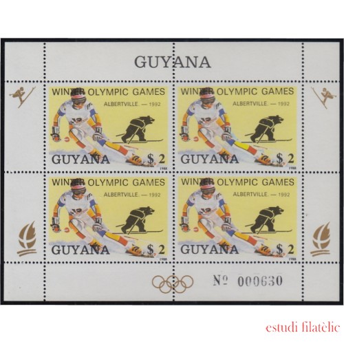 Guyana 2050FA 1988 Minihojita Juegos Olímpicos de Albertville MNH